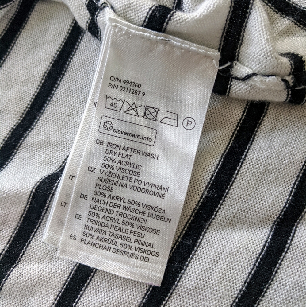 H&M White and Black Striped Lightweight Sweater - Picture 5 of 7